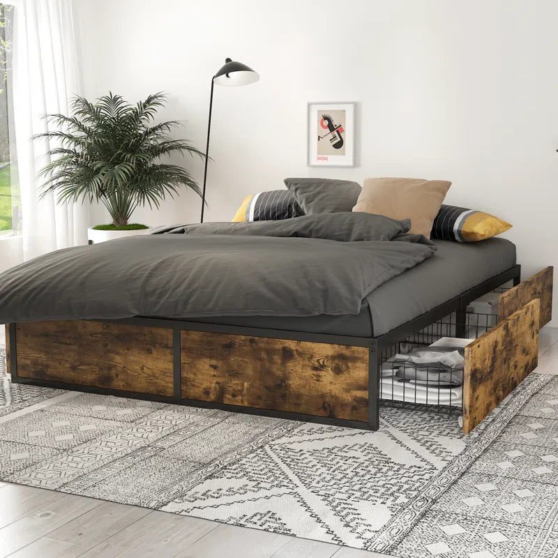 Julana Storage Platform Bed with 4 Drawers No Headboard