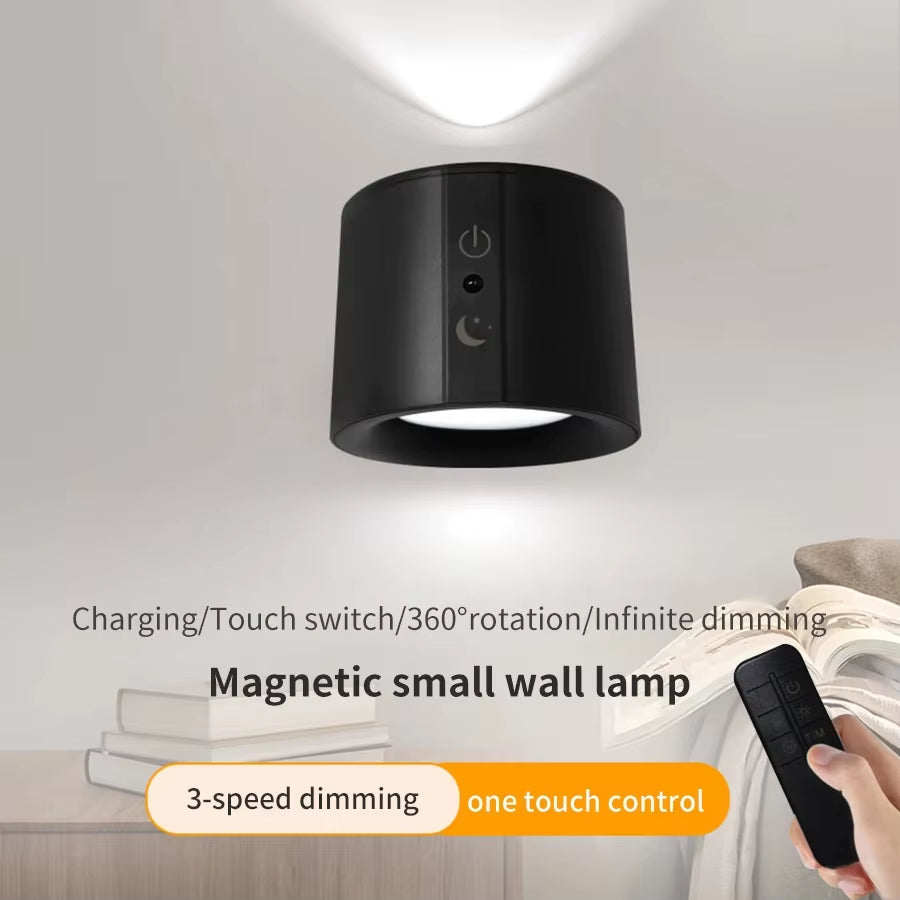 Led Double Head Wall Sconces Light Touch Control Remote 360 Rotatable 3 Color Modes Wall Light USB Recharge Wireless Night Light