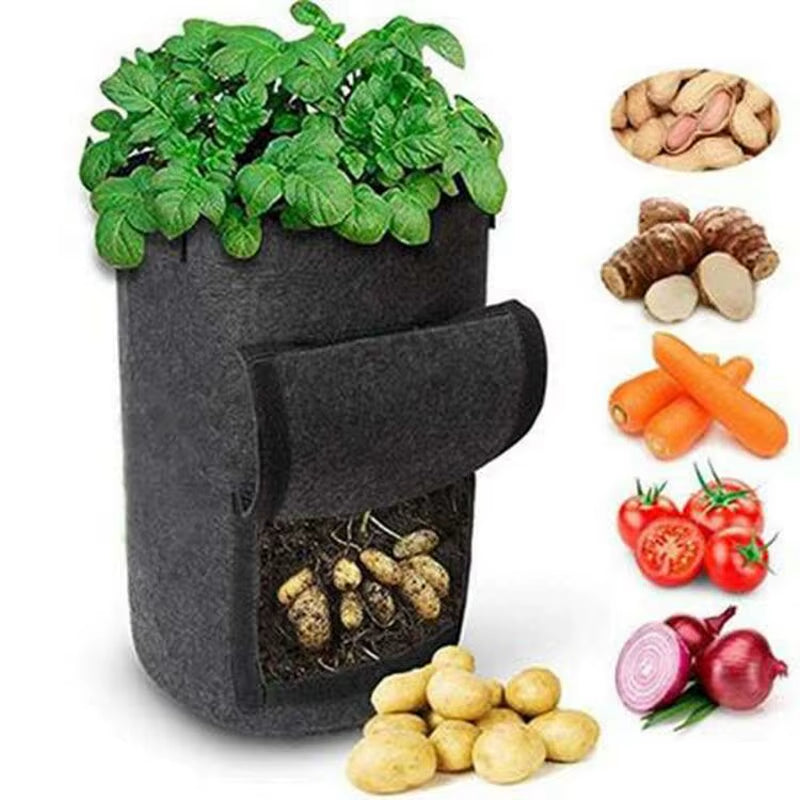 1PC Felt Potato Planting Bag Large Diameter Vegetable Plant Seedling Bag Non-Woven Felt Potato Growing Bucket