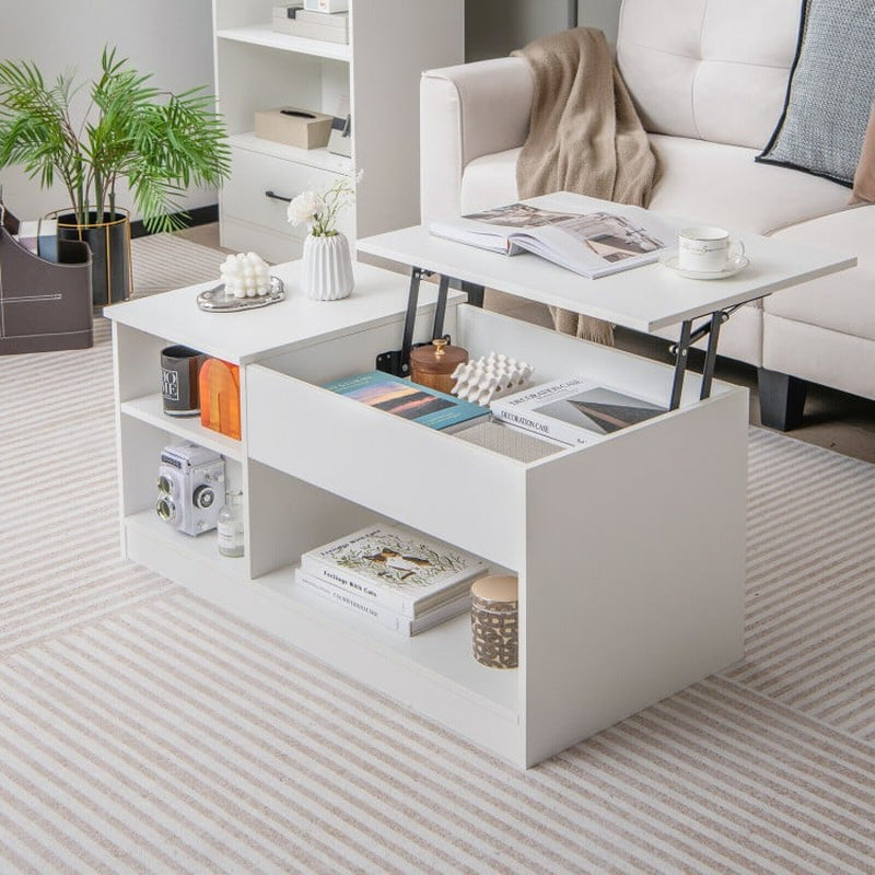 Modern Coffee Table with Lift Tabletop and Storage Compartments