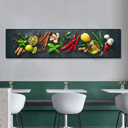 Grains Spices Peppers Food Canvas Art Painting Kitchen Decoration Poster Prints for Dining Room Wall Art Pictures Home Art Decor