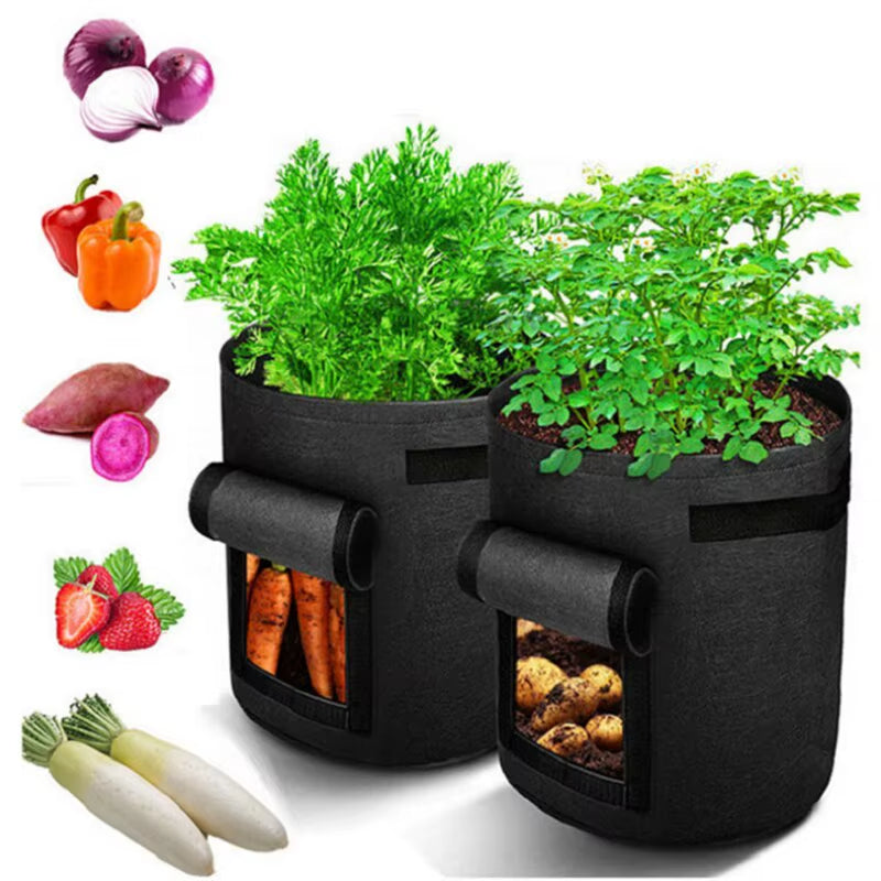 1PC Felt Potato Planting Bag Large Diameter Vegetable Plant Seedling Bag Non-Woven Felt Potato Growing Bucket