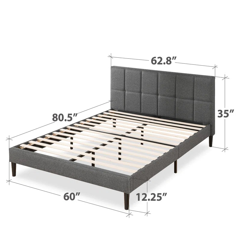 Suhavi Contemporary Modern Upholstered Platform Bed