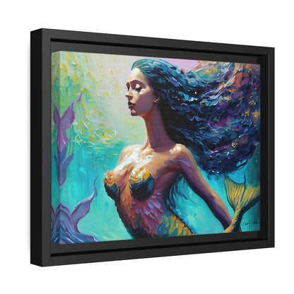 Mermaid Canvas Wall Art with Frame - by Queennoble