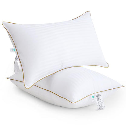 Bafode Hotel Quality Bed Pillows - Set of 2, Soft Down Alternative for Side, Back, and Stomach Sleepers, Machine Washable