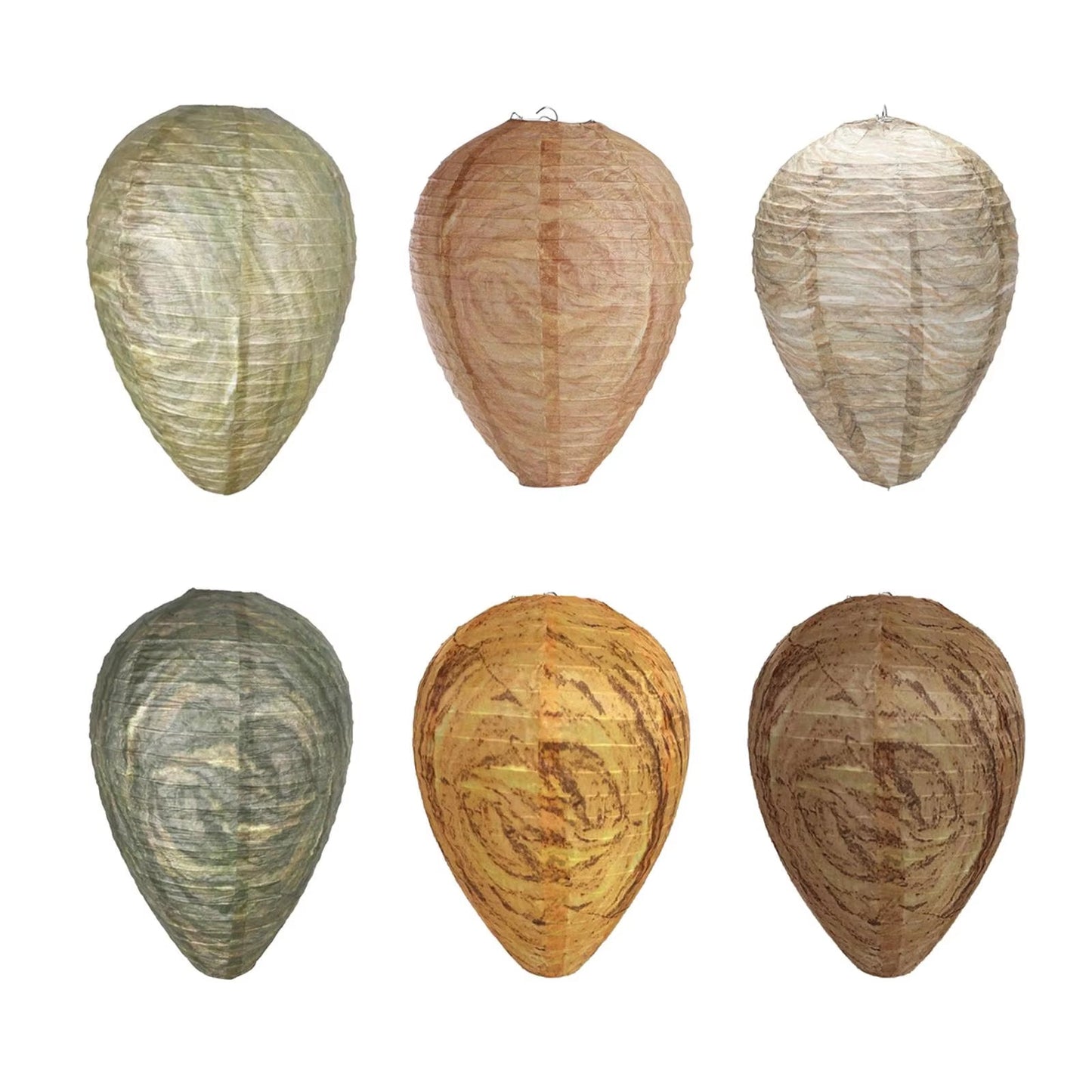 3Pcs Waterproof Hanging Wasp Nest Decoy Paper Non- Effective Fake Nest Bee Decoy Deterrent for Home