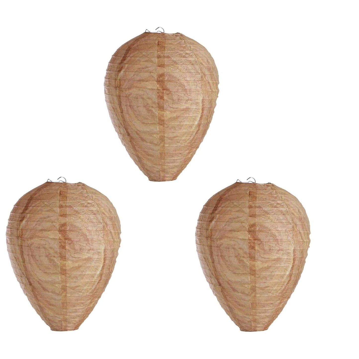 3Pcs Waterproof Hanging Wasp Nest Decoy Paper Non- Effective Fake Nest Bee Decoy Deterrent for Home