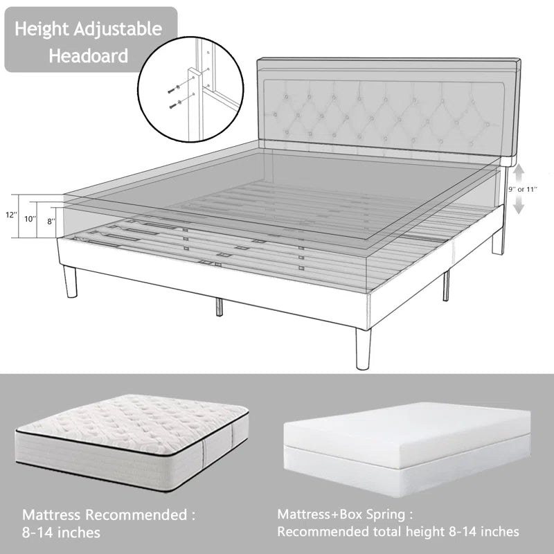 Hegg Tufted Upholstered Platform Bed