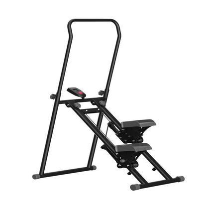 Climber & Stepper for Exercise, Full Body Workout Machine with Adjustable Incline, 300LBS Capacity, Rope and Pulley Resistance System, No Hydraulic Oil Heat Degradation, LCD Monitor for Home Gym