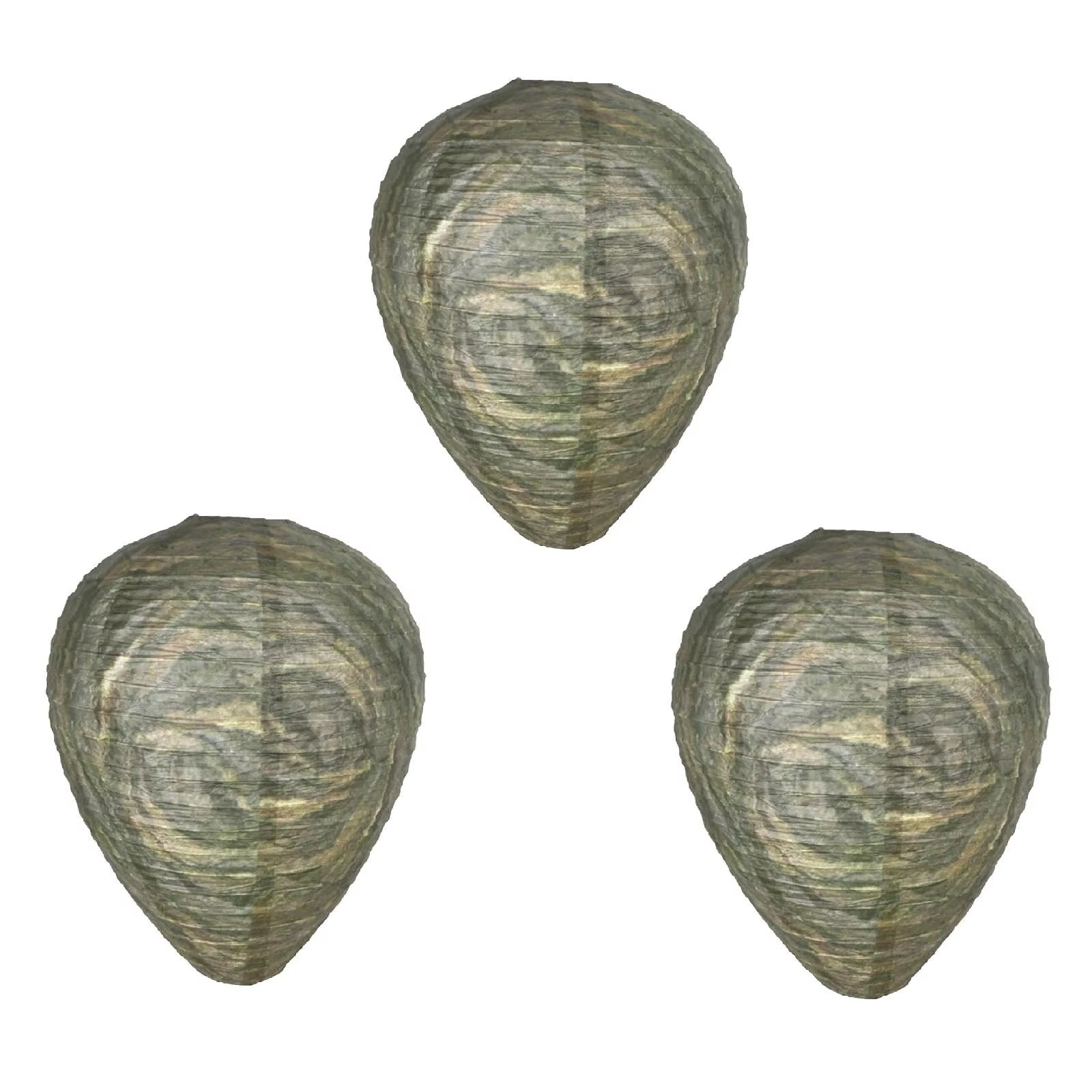 3Pcs Waterproof Hanging Wasp Nest Decoy Paper Non- Effective Fake Nest Bee Decoy Deterrent for Home