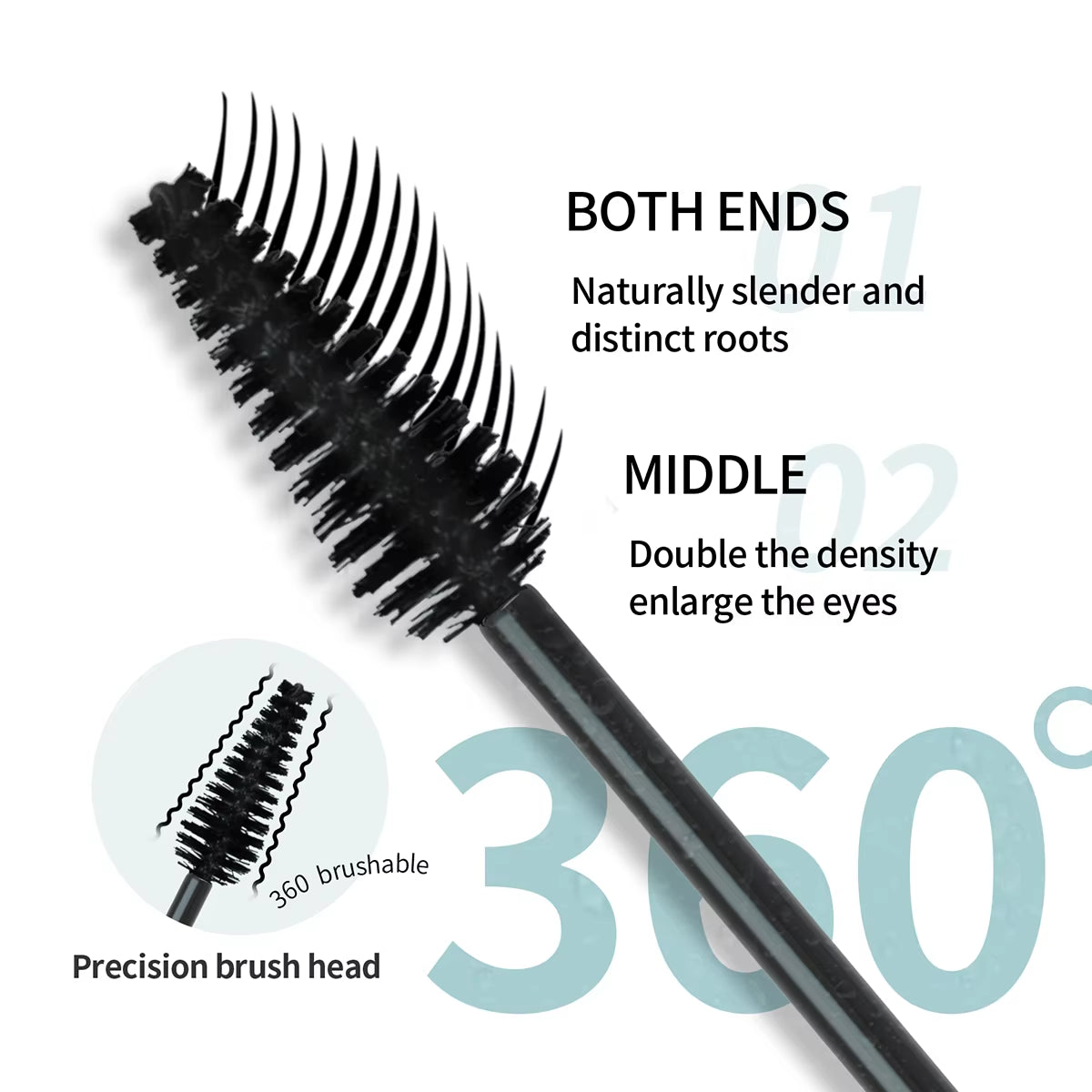 4D Volumizing, Thick and Curling Mascara Black Waterproof Non-Smudged Long Cool Black Mascara