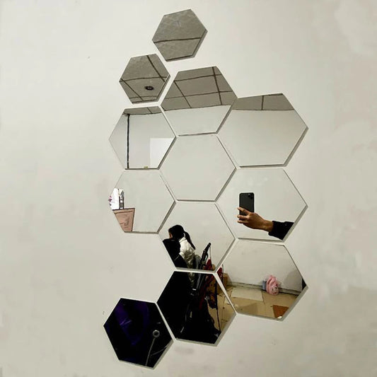 Hexagon 3D Mirror Wall Sticker