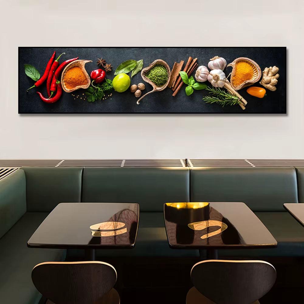 Grains Spices Peppers Food Canvas Art Painting Kitchen Decoration Poster Prints for Dining Room Wall Art Pictures Home Art Decor