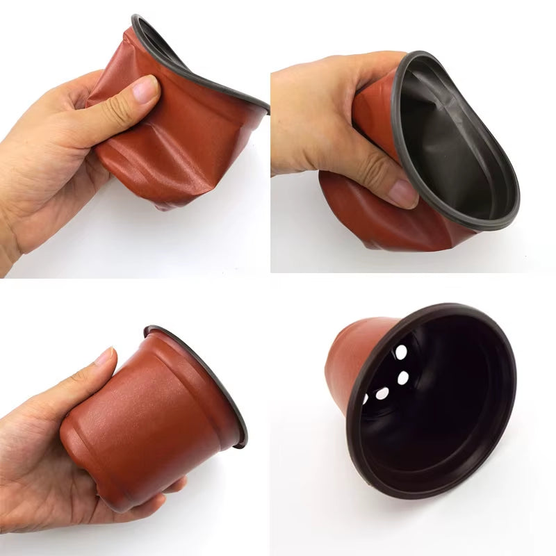 50Pcs Plant Pot Planting Flower Nursery Starter Cup Grow Home Flowerpot Gardening Container with Hollows Garden Tool