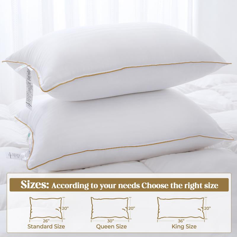 Bafode Hotel Quality Bed Pillows - Set of 2, Soft Down Alternative for Side, Back, and Stomach Sleepers, Machine Washable