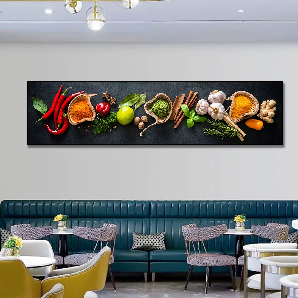 Grains Spices Peppers Food Canvas Art Painting Kitchen Decoration Poster Prints for Dining Room Wall Art Pictures Home Art Decor