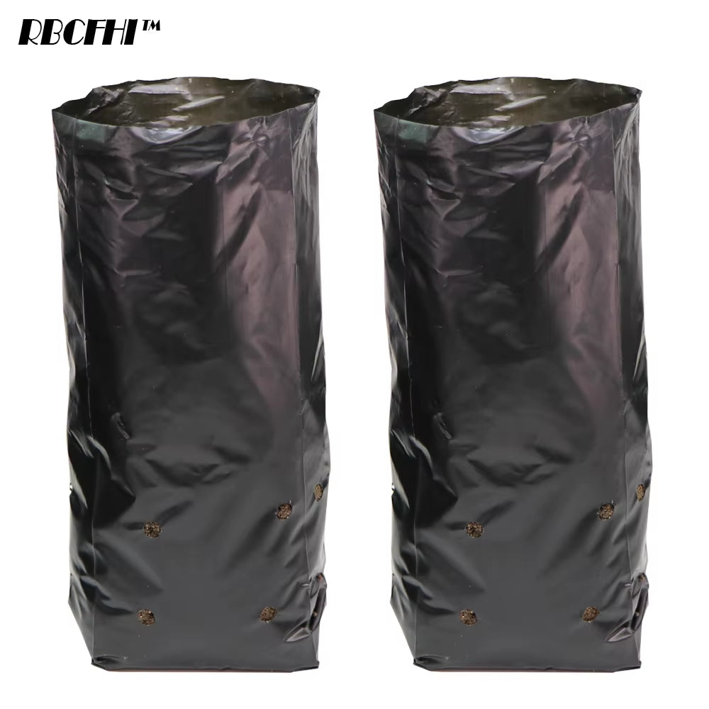 PE Environmental Black Plastic Breathable Anti-Uv Nursery Bags Agriculture Gardening Seedling Cultivation Grow Soil Bags