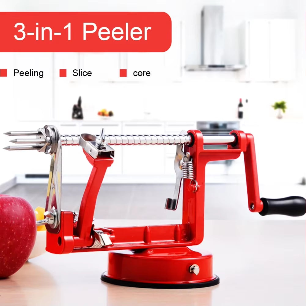 Apple Peeler 3 in 1 Stainless Steel Core Slice Cutter Hand-Cranked Fruit Peeler Slicing Tools Kitchen Apple Slicer Corer Cutter