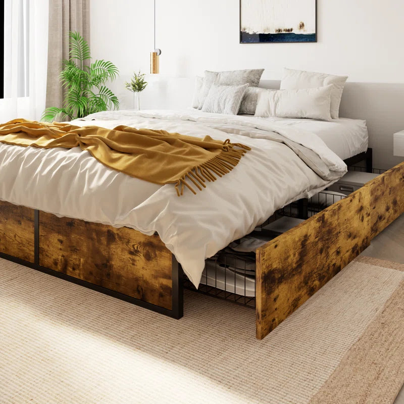 Julana Storage Platform Bed with 4 Drawers No Headboard