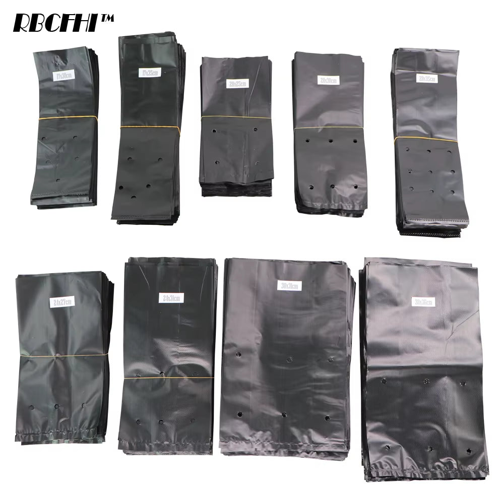 PE Environmental Black Plastic Breathable Anti-Uv Nursery Bags Agriculture Gardening Seedling Cultivation Grow Soil Bags