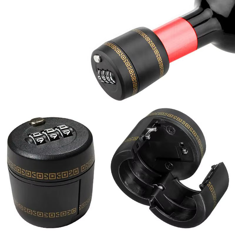 Combination Lock for Wine Liquor Bottle Wine Bottle Top Stopper Bottle Password Code Lock for Bottle between 26Mm to 28Mm