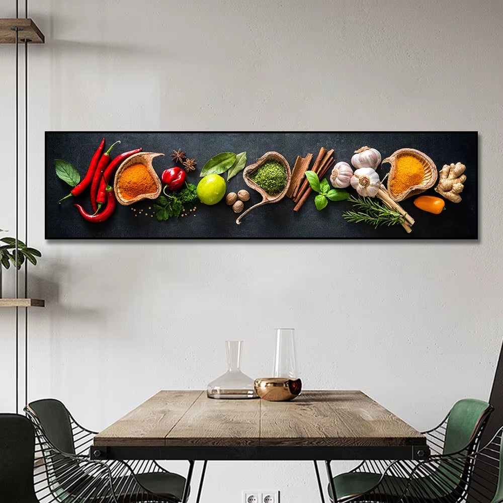 Grains Spices Peppers Food Canvas Art Painting Kitchen Decoration Poster Prints for Dining Room Wall Art Pictures Home Art Decor