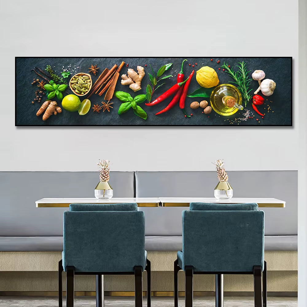 Grains Spices Peppers Food Canvas Art Painting Kitchen Decoration Poster Prints for Dining Room Wall Art Pictures Home Art Decor