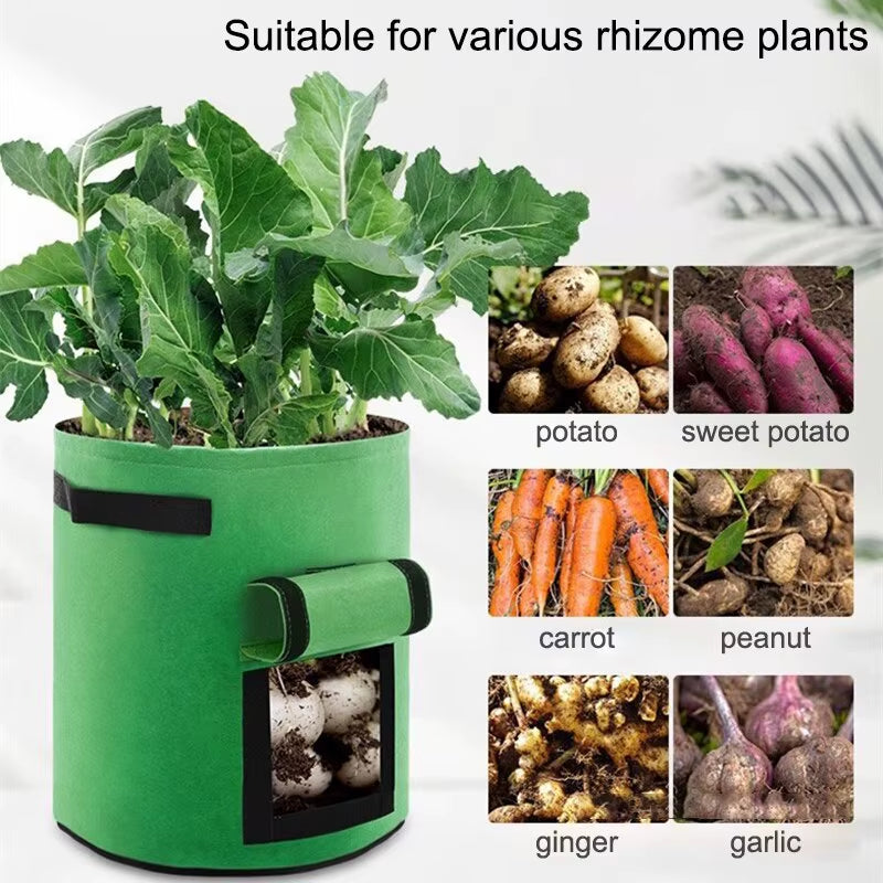 1PC Felt Potato Planting Bag Large Diameter Vegetable Plant Seedling Bag Non-Woven Felt Potato Growing Bucket