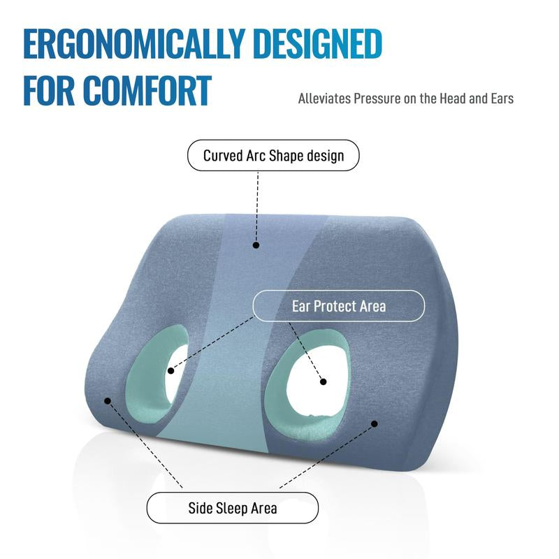 Ear Piercing Pillow for Side Sleepers——Memory Foam with Holes