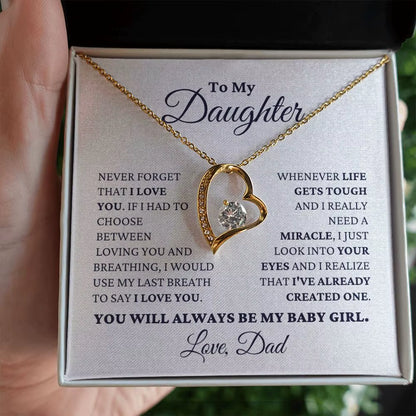 To My Daughter Gift from Dad New Love You Heart Pendant Necklace Fashion Jewelry Women Girl Birthday Necklaces 2024 Dropshipping